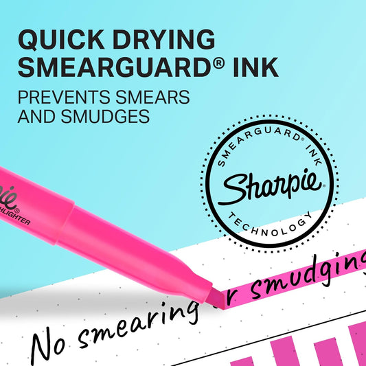 Sharpie Pocket Highlighters, Chisel Tip, Assorted Colors, 24 Count - Back to School, Office, Teacher Supplies